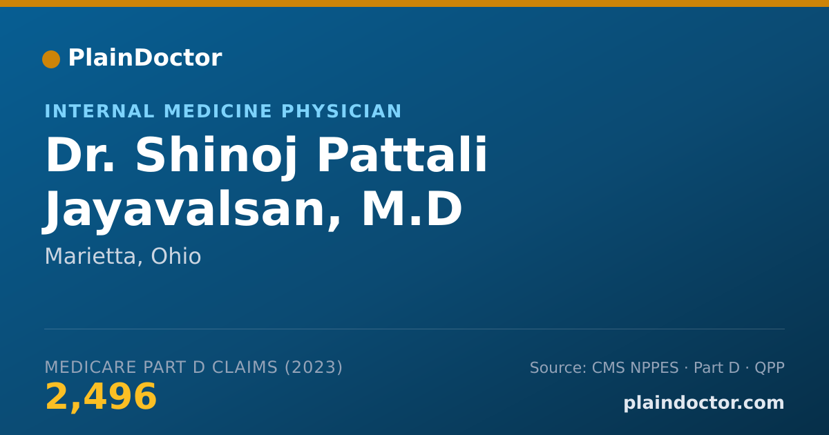 Shareable card for Shinoj Pattali Jayavalsan, M.D - Internal Medicine Physician, Marietta, OH
