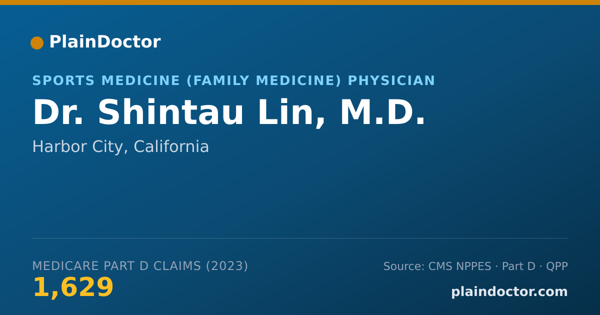 Shareable card for Shintau Lin, M.D. - Sports Medicine (Family Medicine) Physician, Harbor City, CA