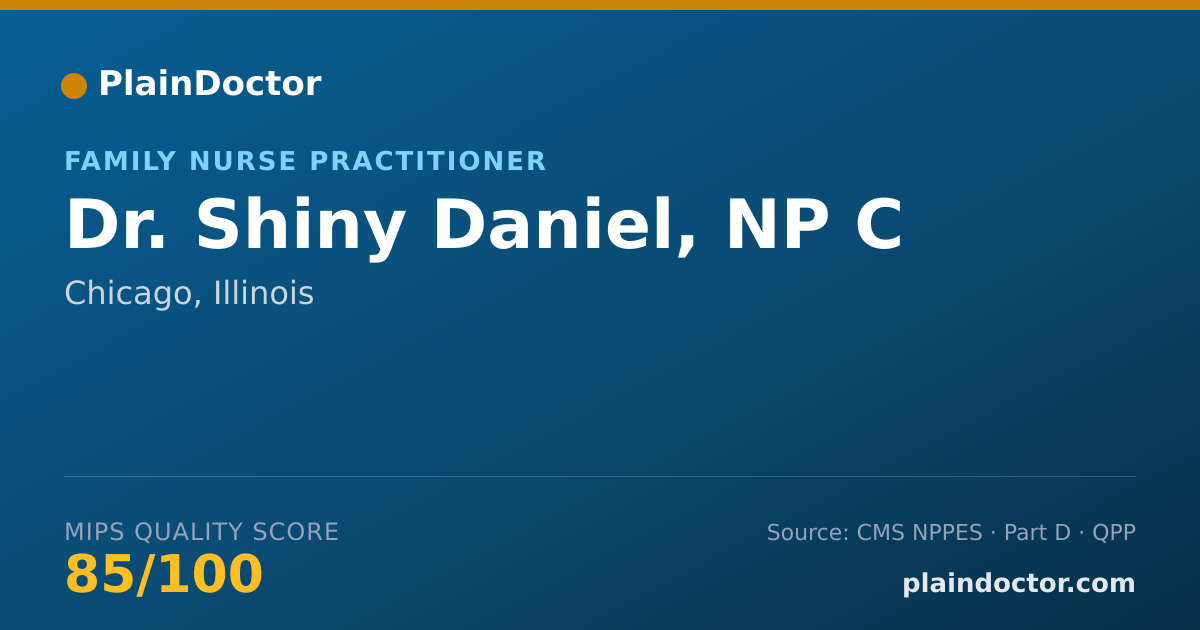 Shareable card for Shiny Daniel, NP C - Family Nurse Practitioner, Chicago, IL