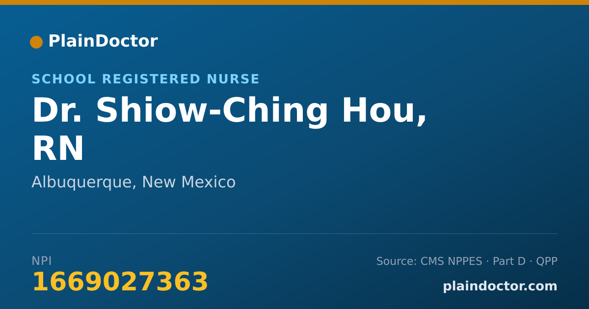 Shareable card for Shiow-Ching Hou, RN - School Registered Nurse, Albuquerque, NM