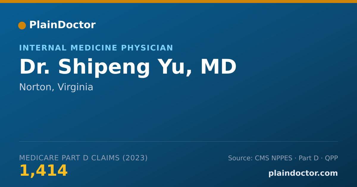 Shareable card for Shipeng Yu, MD - Internal Medicine Physician, Norton, VA