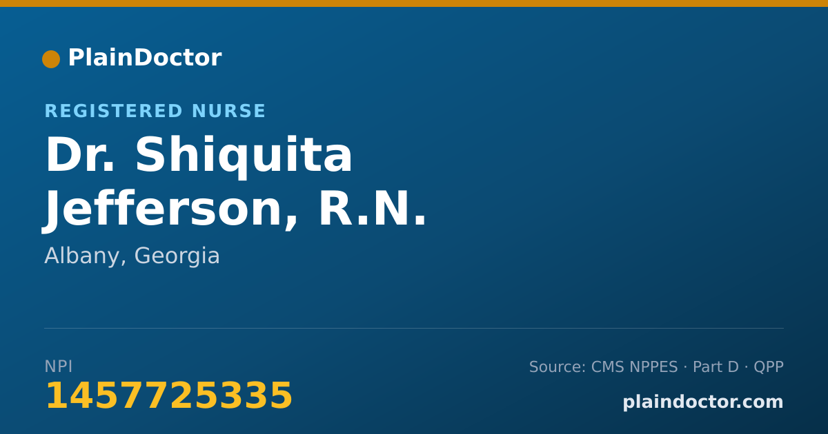 Shareable card for Shiquita Jefferson, R.N. - Registered Nurse, Albany, GA
