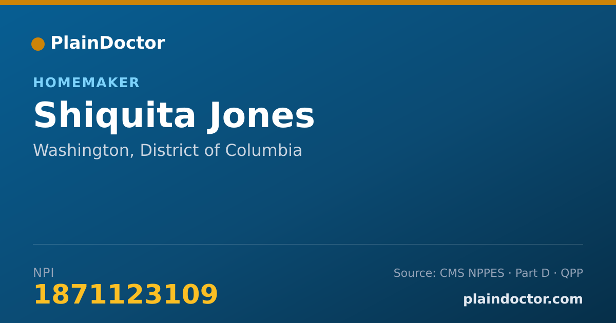 Shareable card for Shiquita Jones - Homemaker, Washington, DC