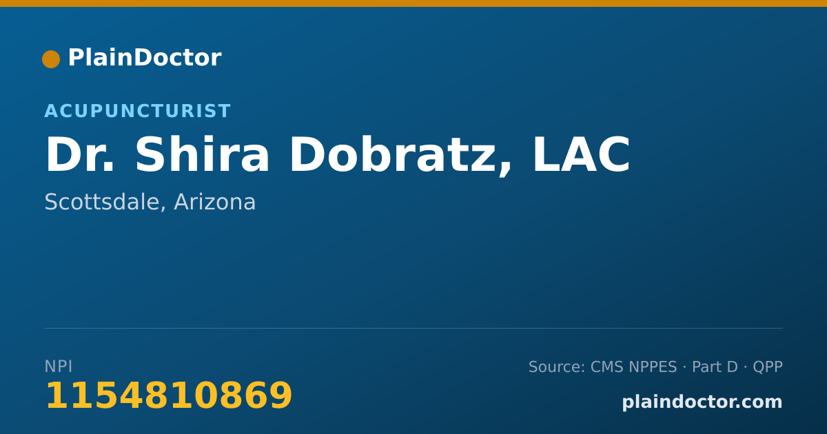 Shareable card for Shira Dobratz, LAC - Acupuncturist, Scottsdale, AZ