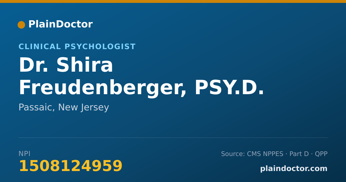 Shareable card for Shira Freudenberger, PSY.D. - Clinical Psychologist, Passaic, NJ