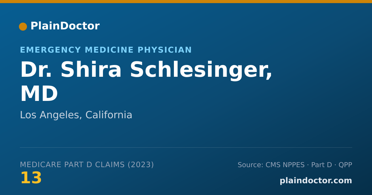 Shareable card for Shira Schlesinger, MD - Emergency Medicine Physician, Los Angeles, CA