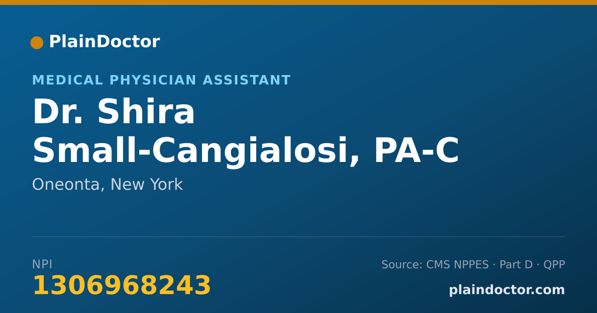 Shareable card for Shira Small-Cangialosi, PA-C - Medical Physician Assistant, Oneonta, NY
