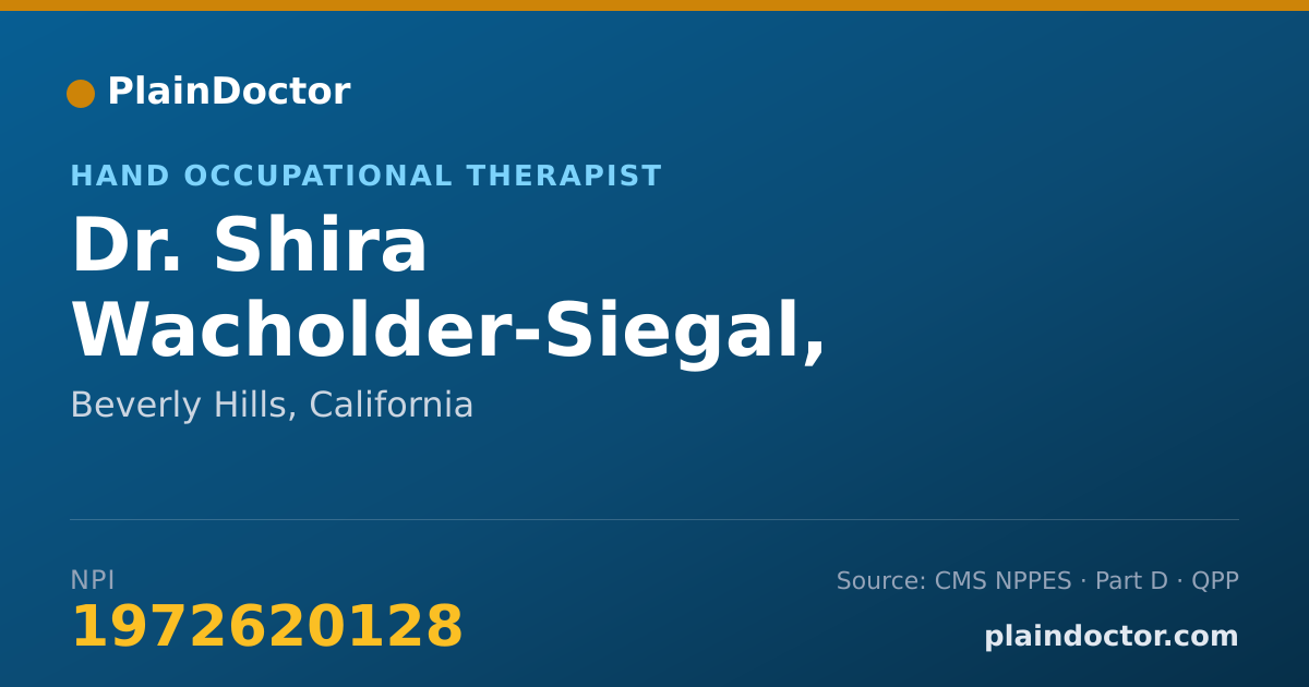 Shareable card for Shira Wacholder-Siegal, O.T.R. - Hand Occupational Therapist, Beverly Hills, CA