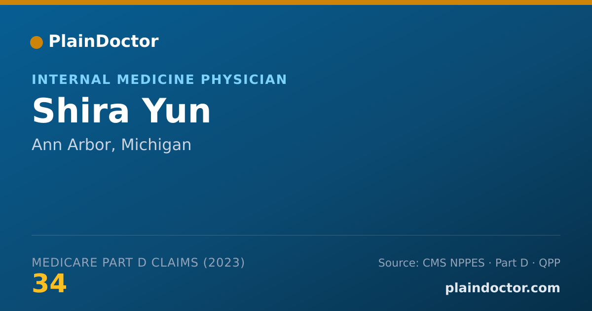 Shareable card for Shira Yun - Internal Medicine Physician, Ann Arbor, MI
