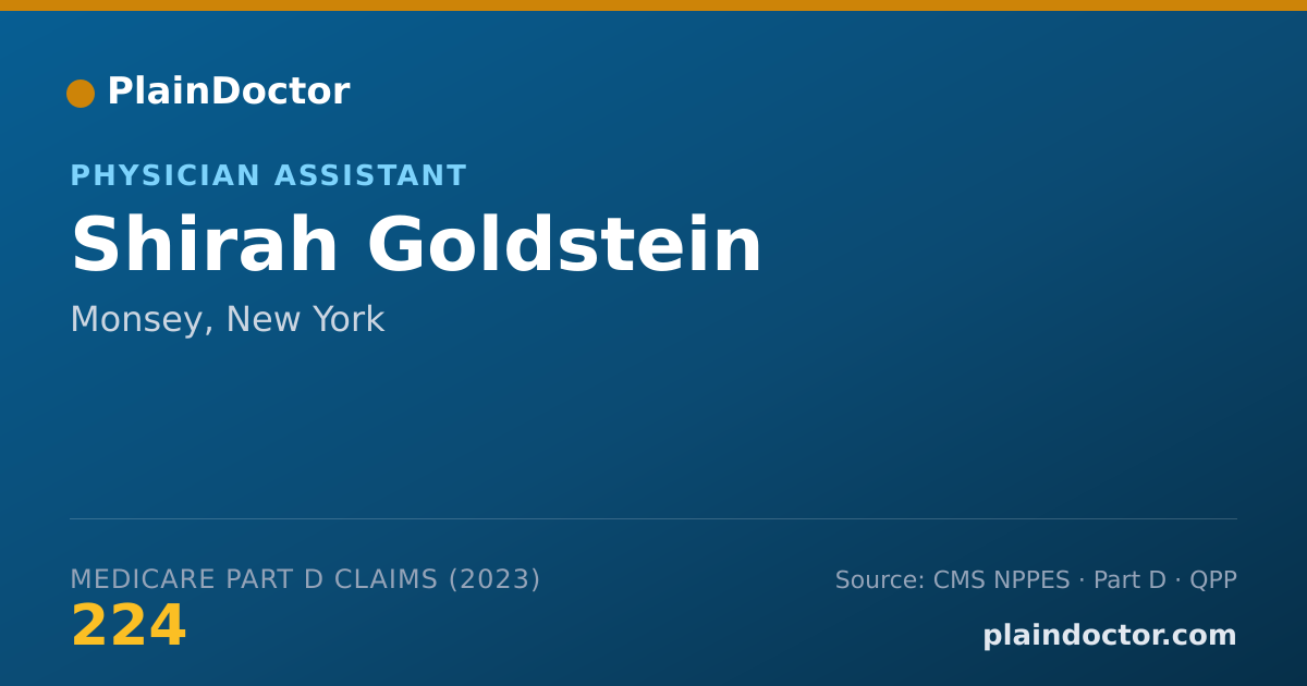 Shareable card for Shirah Goldstein - Physician Assistant, Monsey, NY