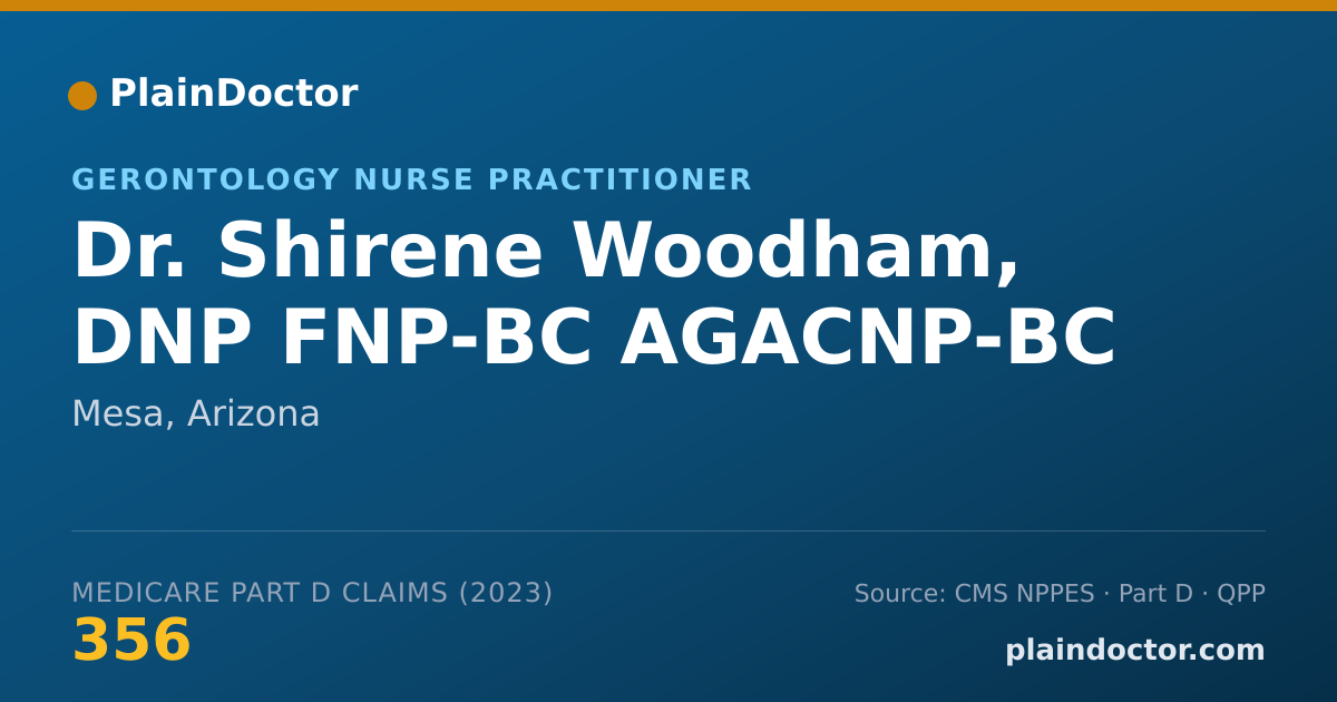 Shareable card for Shirene Woodham, DNP FNP-BC AGACNP-BC - Gerontology Nurse Practitioner, Mesa, AZ