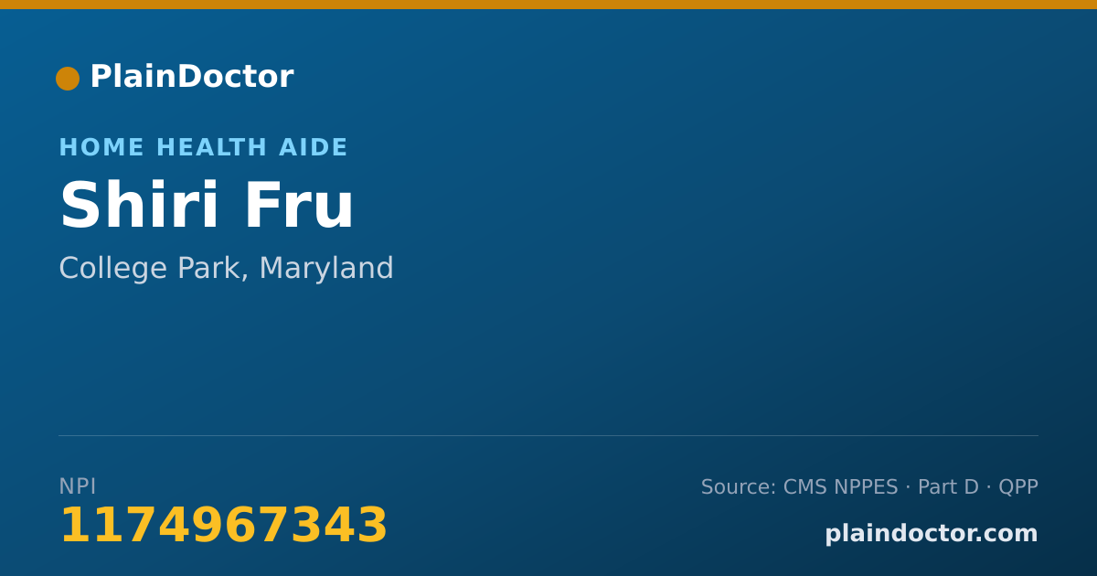 Shareable card for Shiri Fru - Home Health Aide, College Park, MD