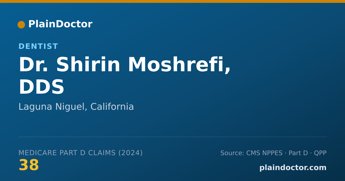 Shareable card for Shirin Moshrefi, DDS - Dentist, Laguna Niguel, CA