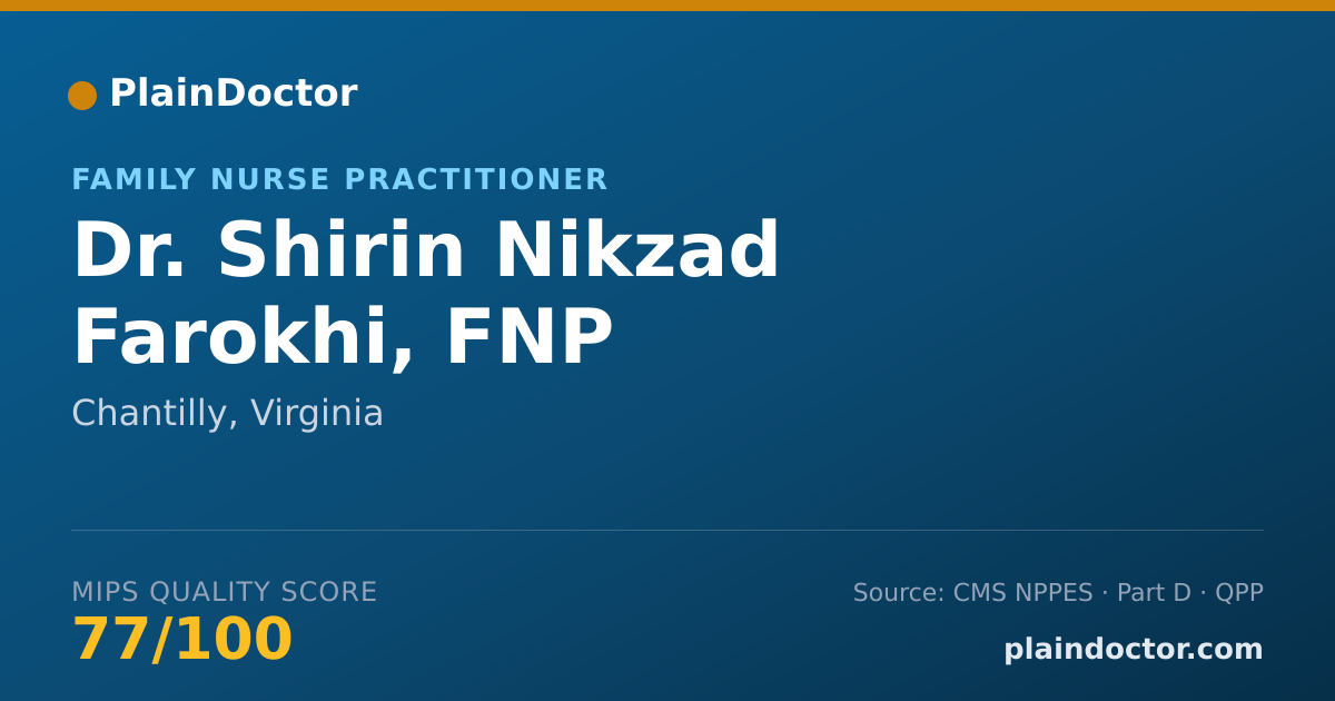 Shareable card for Shirin Nikzad Farokhi, FNP - Family Nurse Practitioner, Chantilly, VA