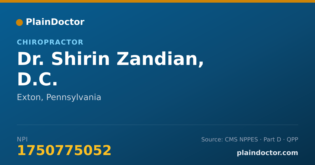 Shareable card for Shirin Zandian, D.C. - Chiropractor, Exton, PA
