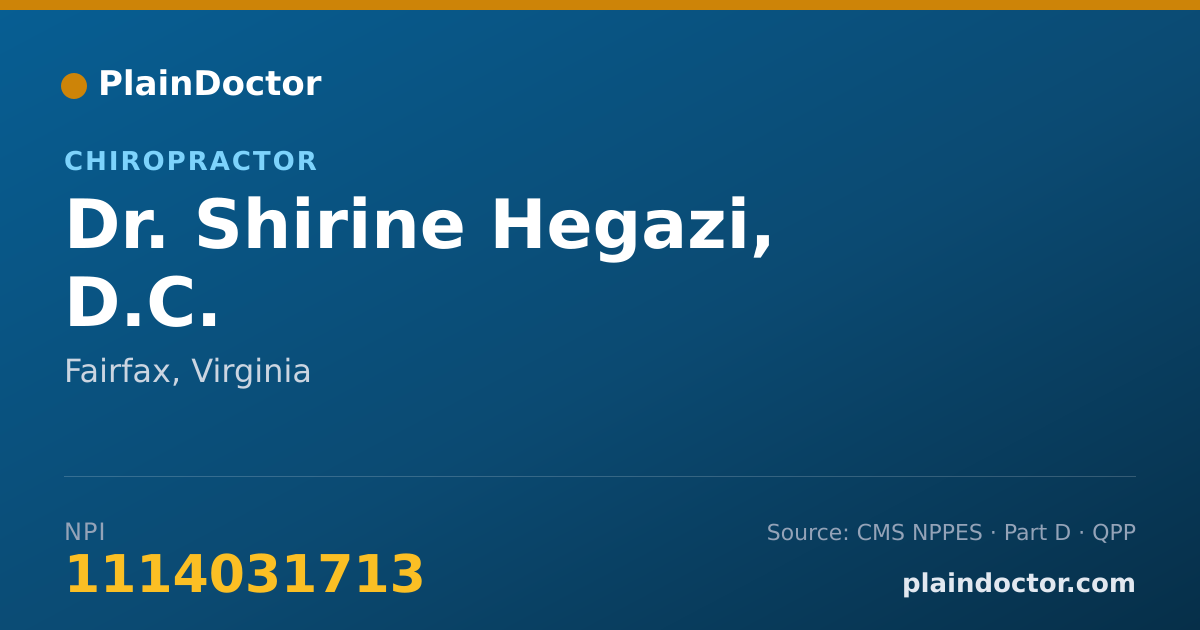 Shareable card for Shirine Hegazi, D.C. - Chiropractor, Fairfax, VA