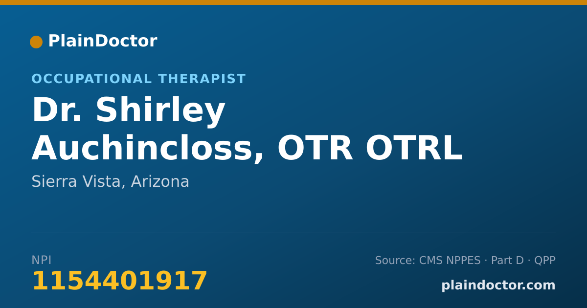 Shareable card for Shirley Auchincloss, OTR OTRL - Occupational Therapist, Sierra Vista, AZ