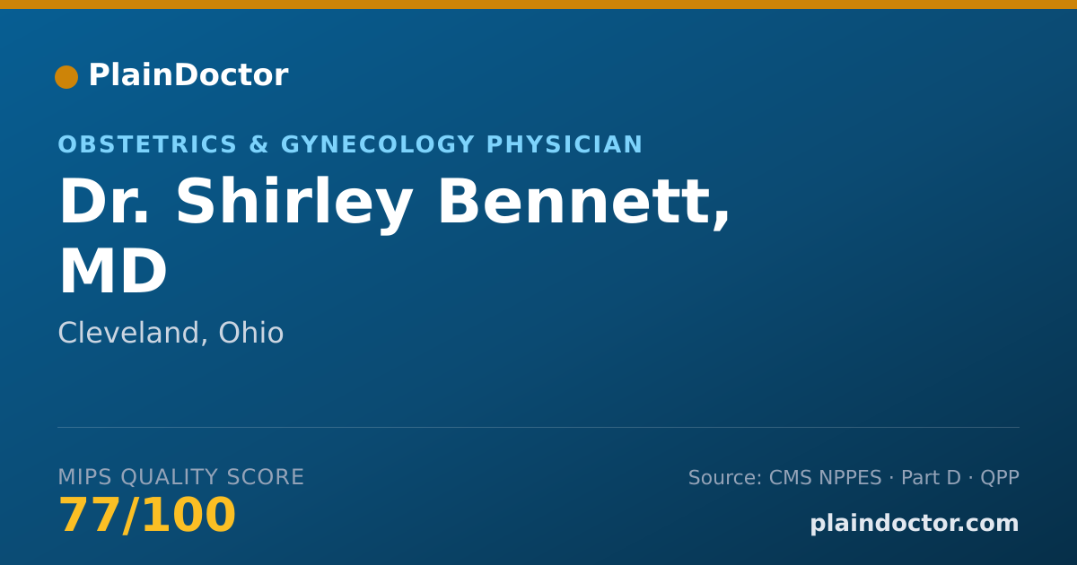 Shareable card for Shirley Bennett, MD - Obstetrics & Gynecology Physician, Cleveland, OH
