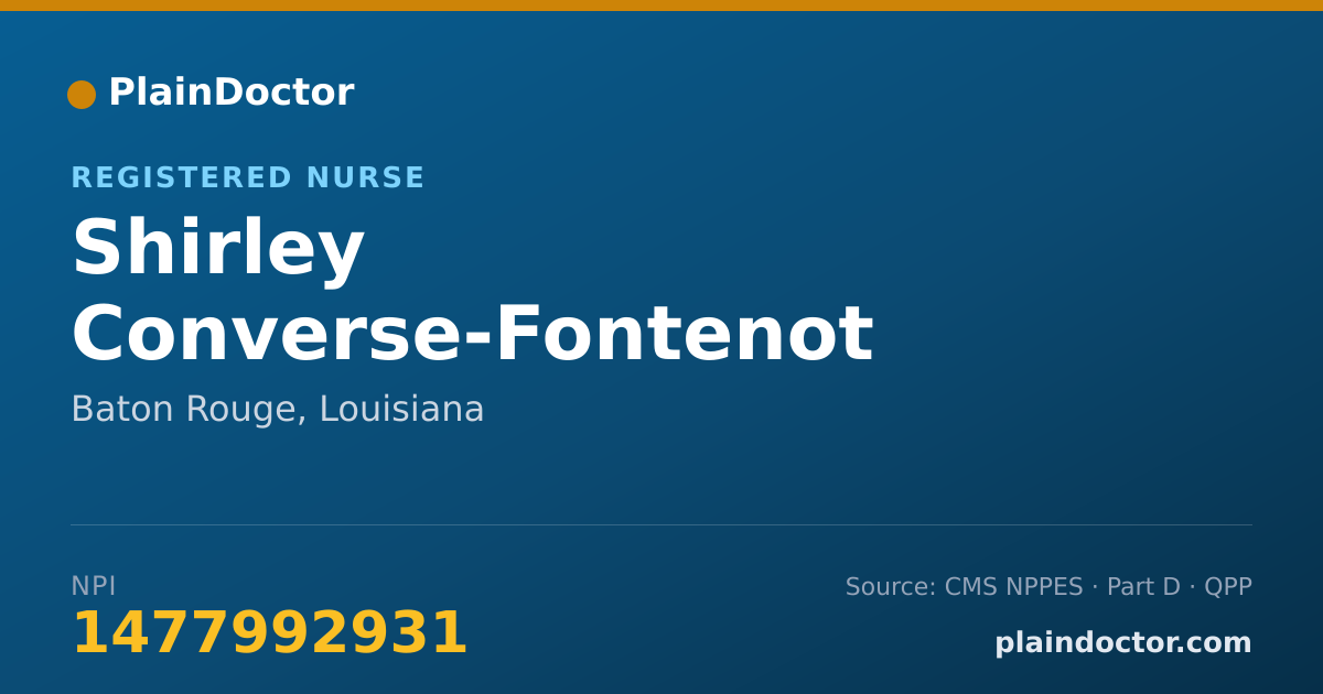 Shareable card for Shirley Converse-Fontenot - Registered Nurse, Baton Rouge, LA