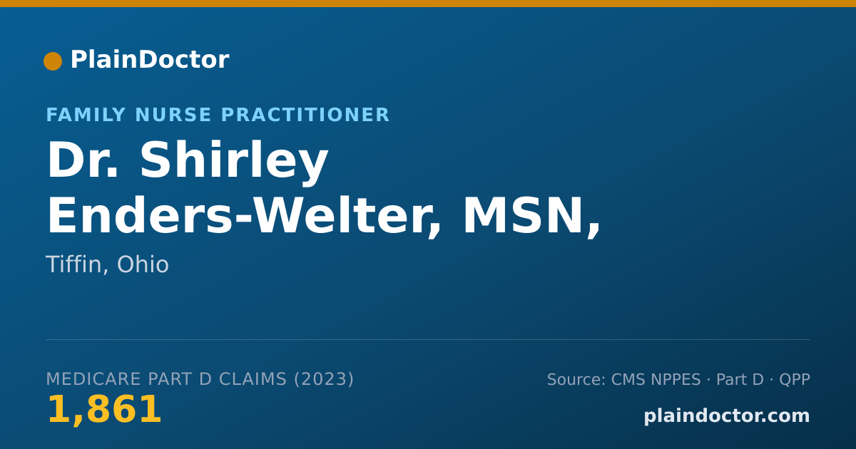 Shareable card for Shirley Enders-Welter, MSN, NP-C - Family Nurse Practitioner, Tiffin, OH