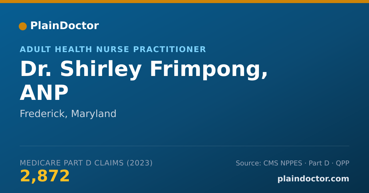 Shareable card for Shirley Frimpong, ANP - Adult Health Nurse Practitioner, Frederick, MD