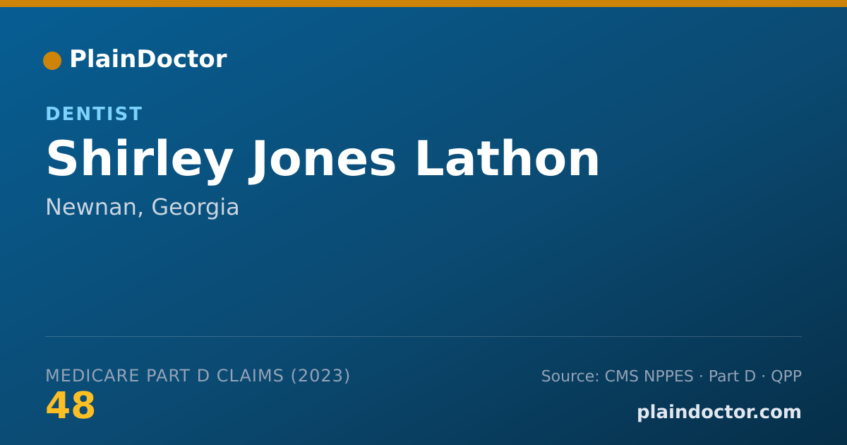 Shareable card for Shirley Jones Lathon - Dentist, Newnan, GA