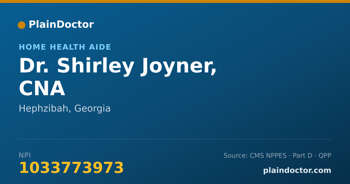 Shareable card for Shirley Joyner, CNA - Home Health Aide, Hephzibah, GA