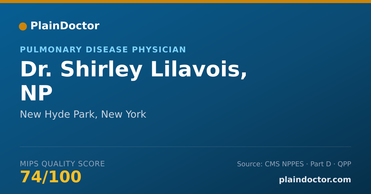 Shareable card for Shirley Lilavois, NP - Pulmonary Disease Physician, New Hyde Park, NY