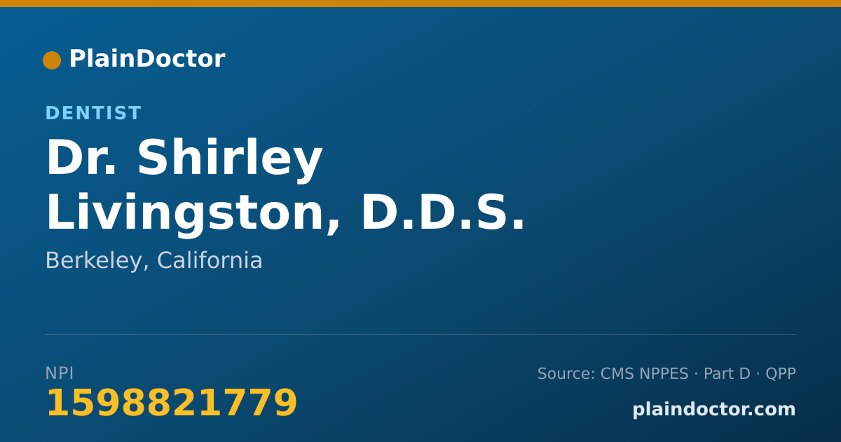 Shareable card for Shirley Livingston, D.D.S. - Dentist, Berkeley, CA