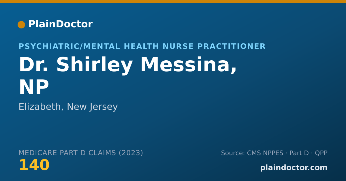 Shareable card for Shirley Messina, NP - Psychiatric/Mental Health Nurse Practitioner, Elizabeth, NJ