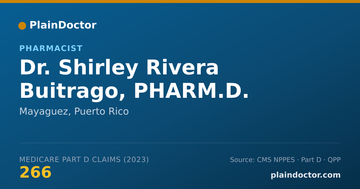 Shareable card for Shirley Rivera Buitrago, PHARM.D. - Pharmacist, Mayaguez, PR