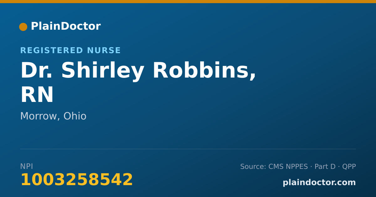 Shareable card for Shirley Robbins, RN - Registered Nurse, Morrow, OH