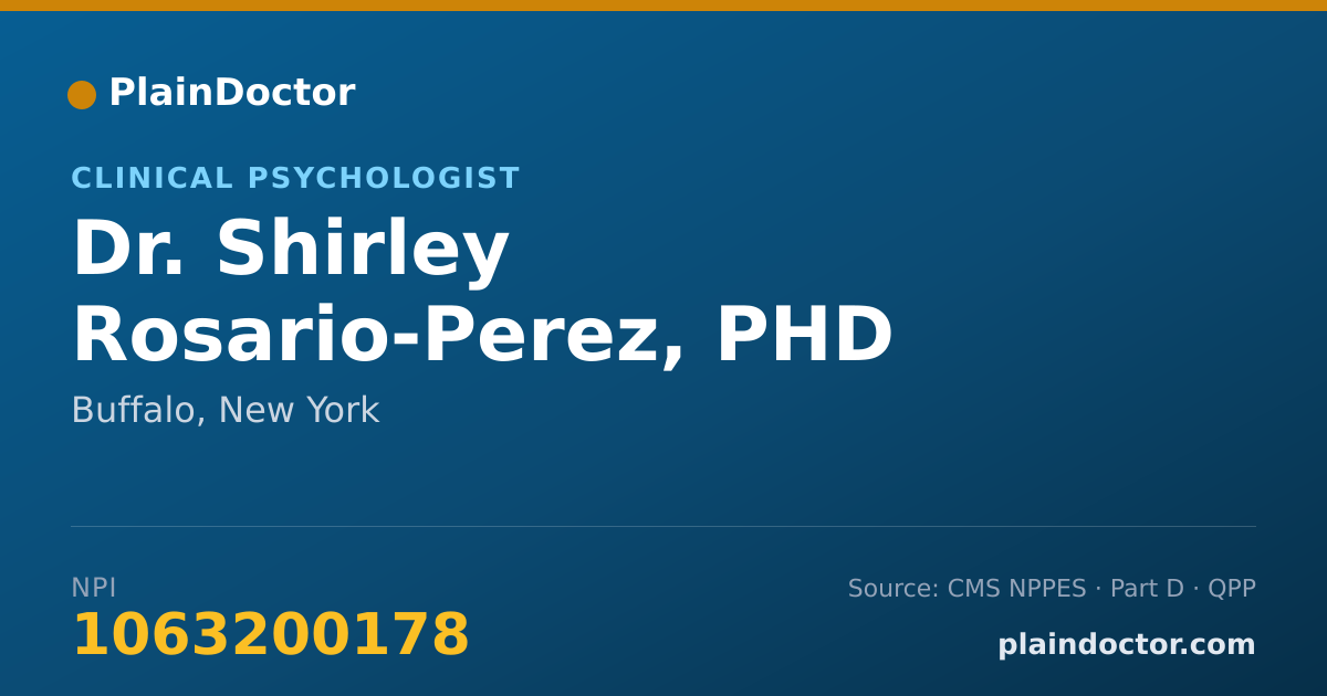 Shareable card for Shirley Rosario-Perez, PHD - Clinical Psychologist, Buffalo, NY