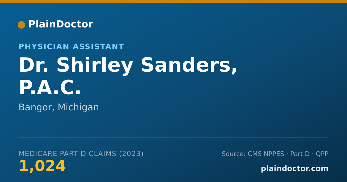 Shareable card for Shirley Sanders, P.A.C. - Physician Assistant, Bangor, MI