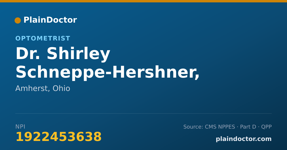 Shareable card for Shirley Schneppe-Hershner, O.D. - Optometrist, Amherst, OH