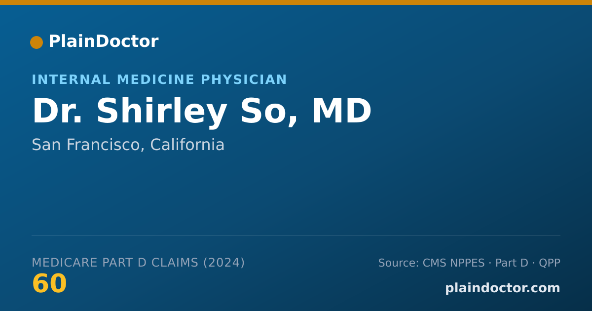 Shareable card for Shirley So, MD - Internal Medicine Physician, San Francisco, CA