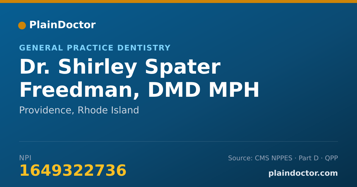 Shareable card for Shirley Spater Freedman, DMD MPH - General Practice Dentistry, Providence, RI