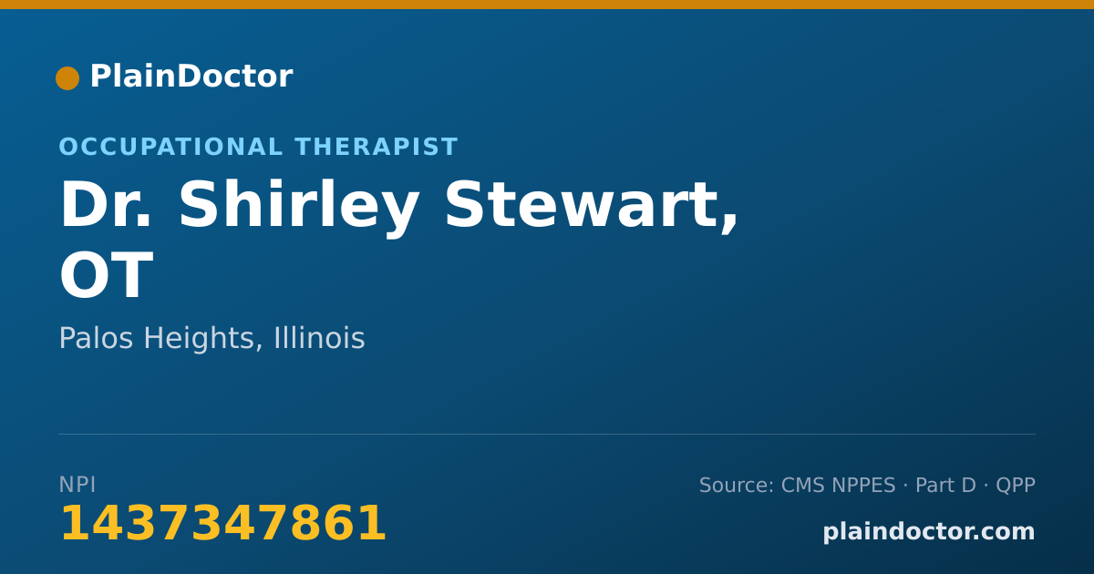 Shareable card for Shirley Stewart, OT - Occupational Therapist, Palos Heights, IL