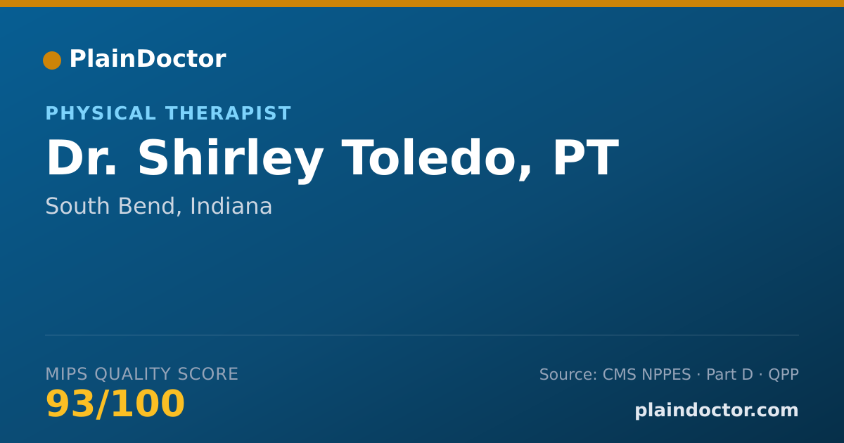 Shareable card for Shirley Toledo, PT - Physical Therapist, South Bend, IN