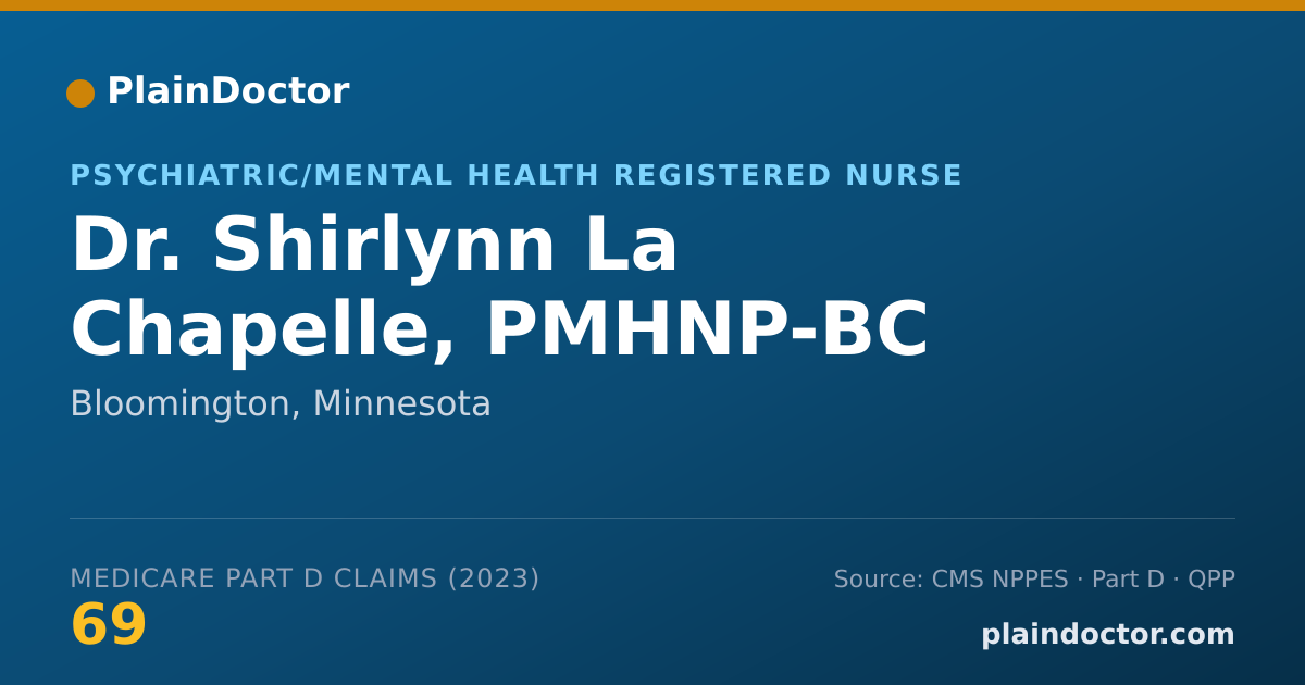 Shareable card for Shirlynn La Chapelle, PMHNP-BC - Psychiatric/Mental Health Registered Nurse, Bloomington, MN