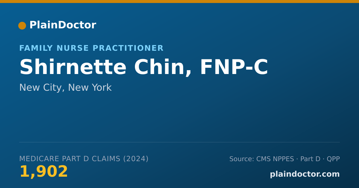 Shareable card for Shirnette Chin, FNP-C - Family Nurse Practitioner, New City, NY