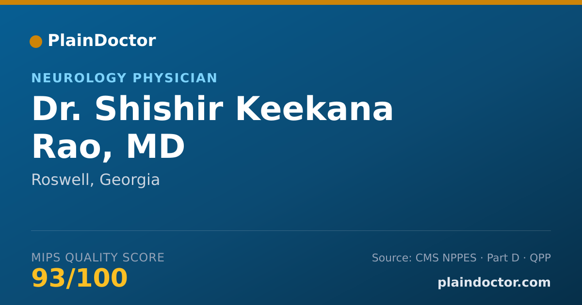 Shareable card for Shishir Keekana Rao, MD - Neurology Physician, Roswell, GA