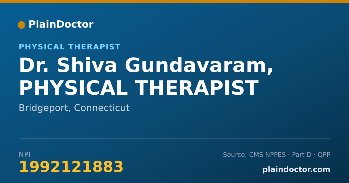Shareable card for Shiva Gundavaram, PHYSICAL THERAPIST - Physical Therapist, Bridgeport, CT