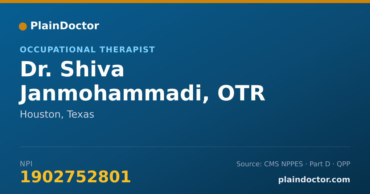 Shareable card for Shiva Janmohammadi, OTR - Occupational Therapist, Houston, TX