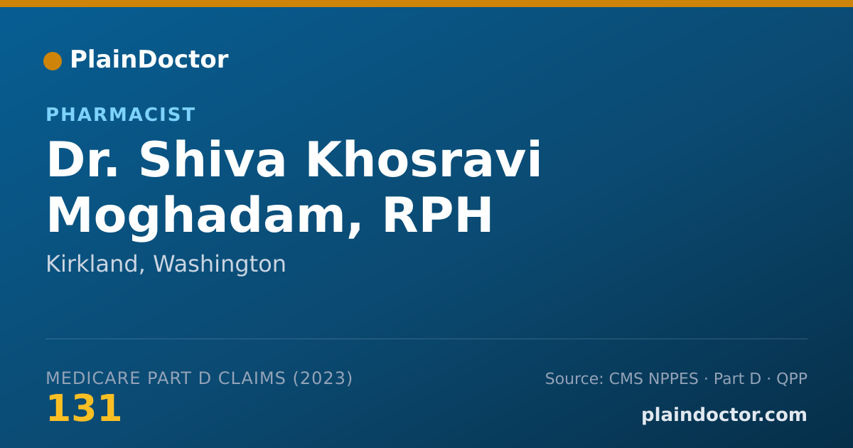 Shareable card for Shiva Khosravi Moghadam, RPH - Pharmacist, Kirkland, WA