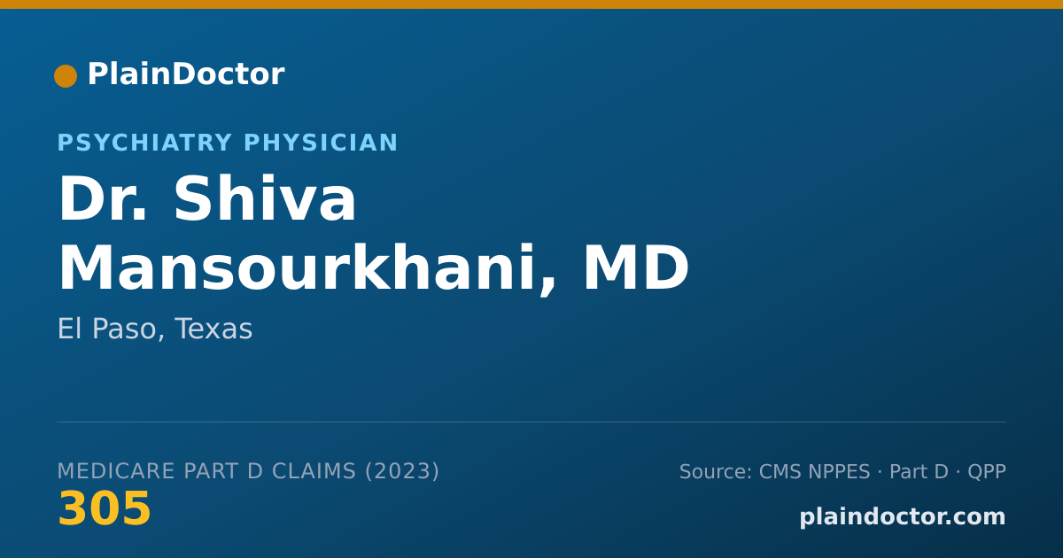 Shareable card for Shiva Mansourkhani, MD - Psychiatry Physician, El Paso, TX