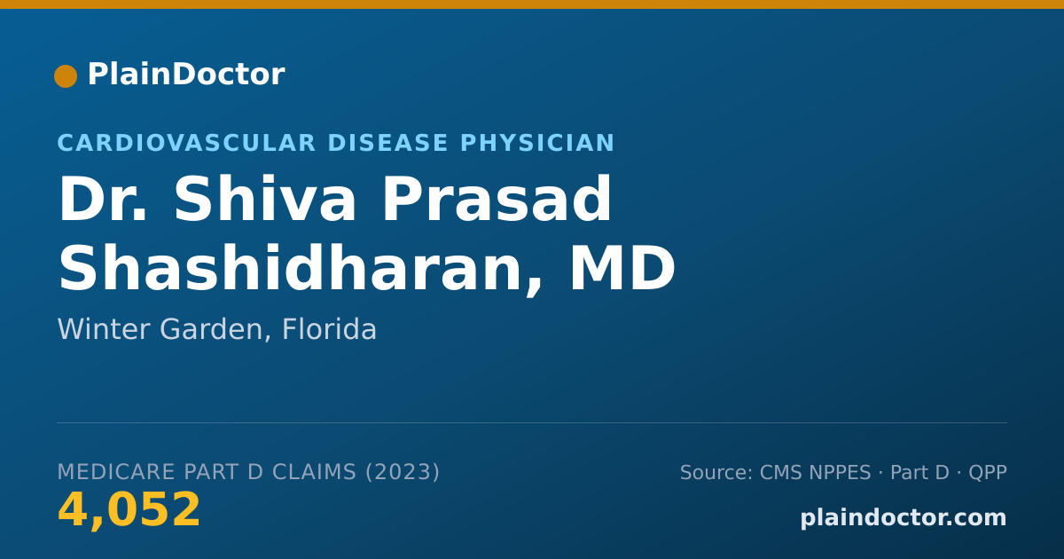 Shareable card for Shiva Prasad Shashidharan, MD - Cardiovascular Disease Physician, Winter Garden, FL