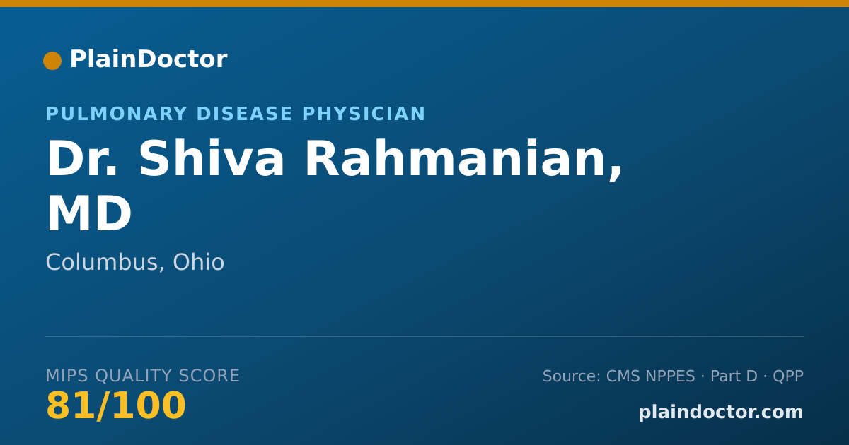 Shareable card for Shiva Rahmanian, MD - Pulmonary Disease Physician, Columbus, OH