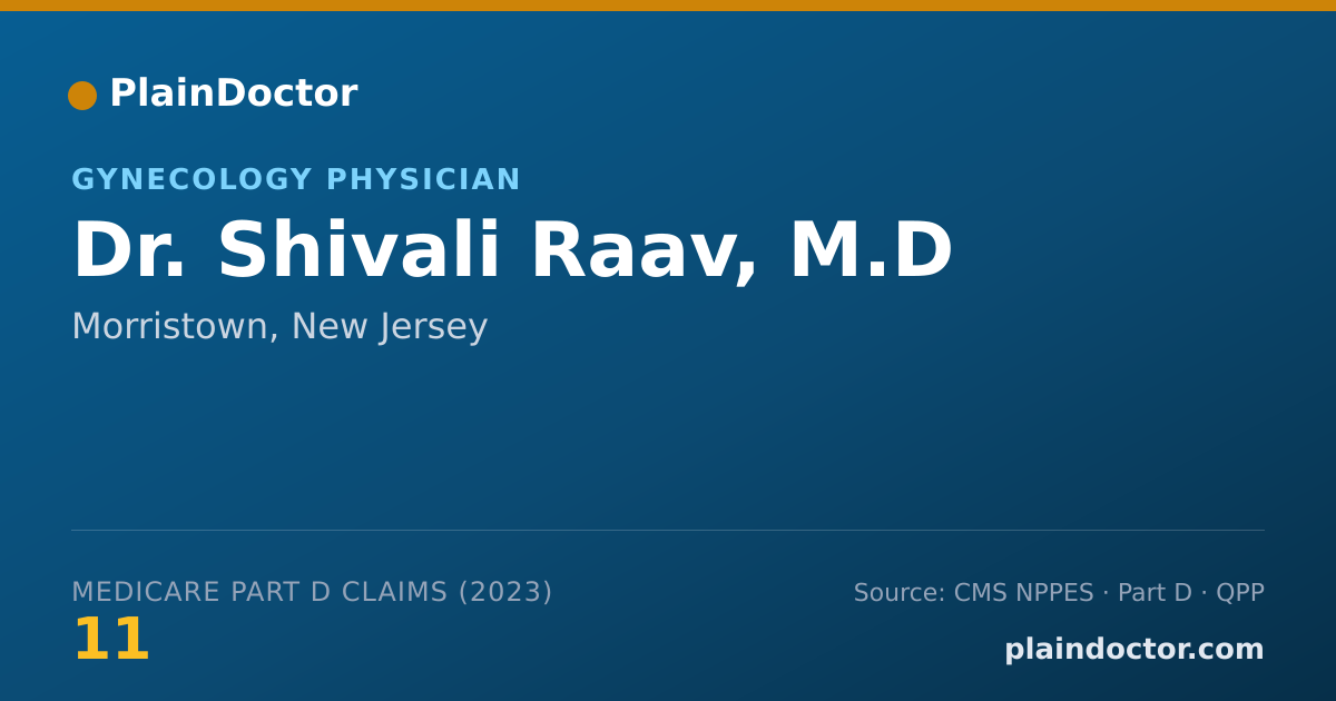 Shareable card for Shivali Raav, M.D - Gynecology Physician, Morristown, NJ