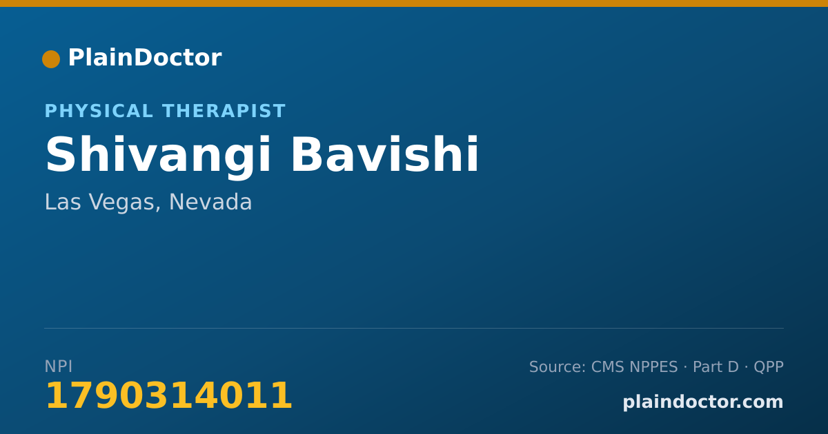 Shareable card for Shivangi Bavishi - Physical Therapist, Las Vegas, NV